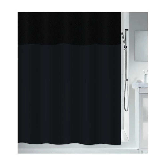 Rideau de douche Polyester URBANKO 120x200cm Noir Spirella