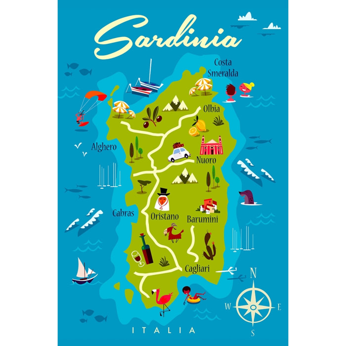 Tableau tourisme en sardaigne Tableau alu Dibond