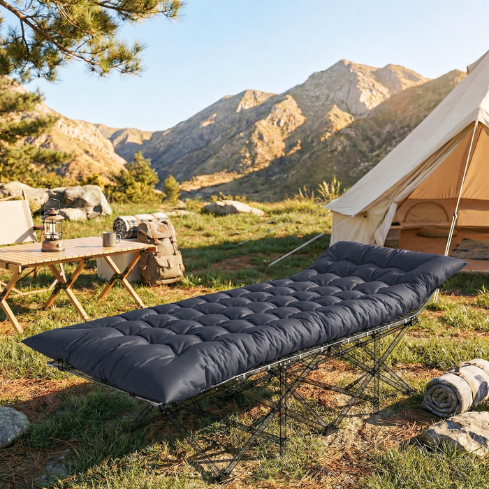 Esterilla de Camping Plegable, Colchoneta de Camping Portátil con Correas, Antideslizante, Grosor 8 cm, para Cama de Camping, Tienda, Viajes, Gris Oscuro