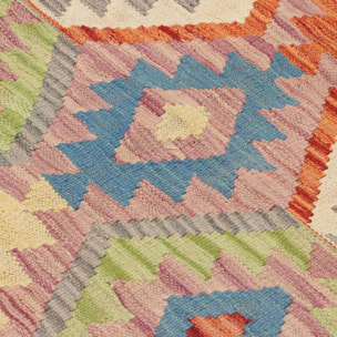 Tapis kilim au motif ethnique, tissé plat authentique, VAZORAR