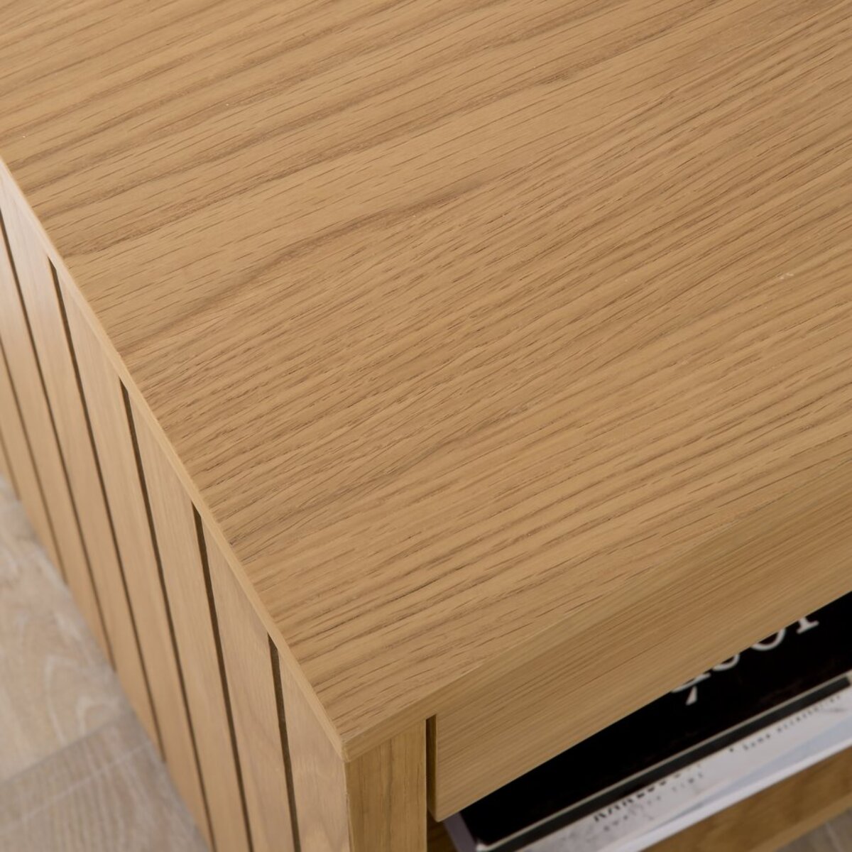 Table de chevet Haiku -tableau en tôle naturelle-couleur chêne naturel 40 x 50 x 40 cm