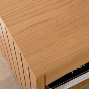 Table de chevet Haiku -tableau en tôle naturelle-couleur chêne naturel 40 x 50 x 40 cm