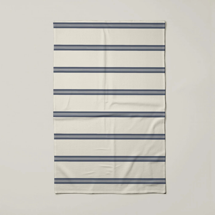 Lot de 2 torchons de cuisine 100% coton Nua Beige Bleu