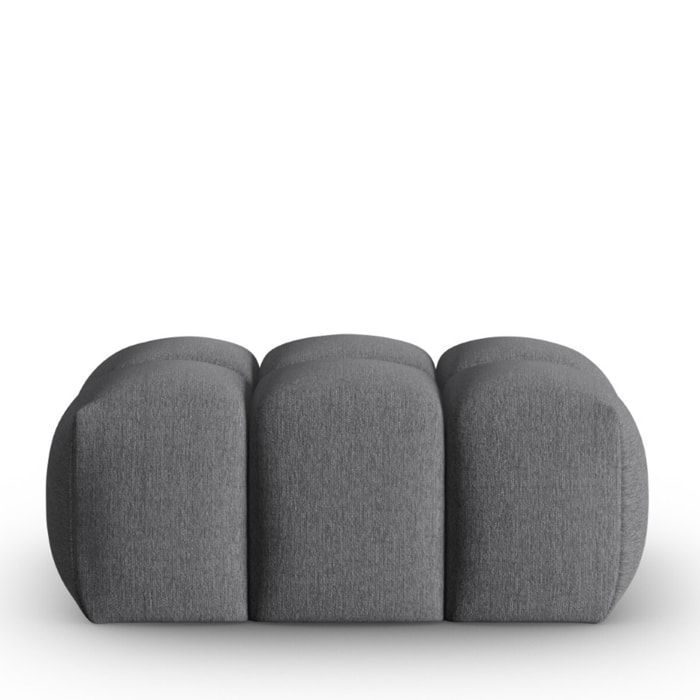 Pouf "Lorella" en tissu structurel gris