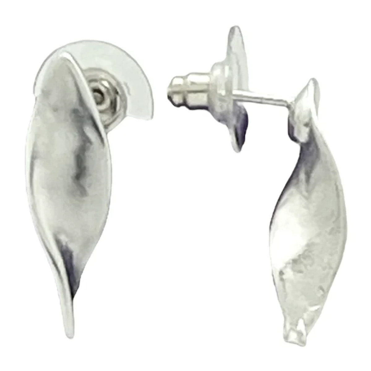 Pendiente botón hélice plata 10µ