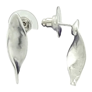 Pendiente botón hélice plata 10µ