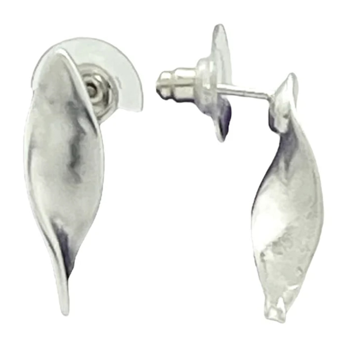 Pendiente botón hélice plata 10µ