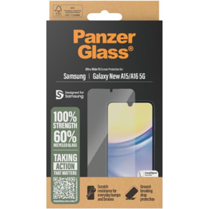 Protège écran PANZERGLASS Galaxy A16 verre trempé Ultra-Wild Fit
