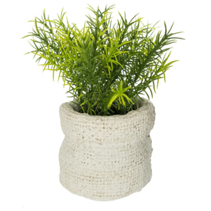 Plante artificielle - pot en ciment - H14 cm