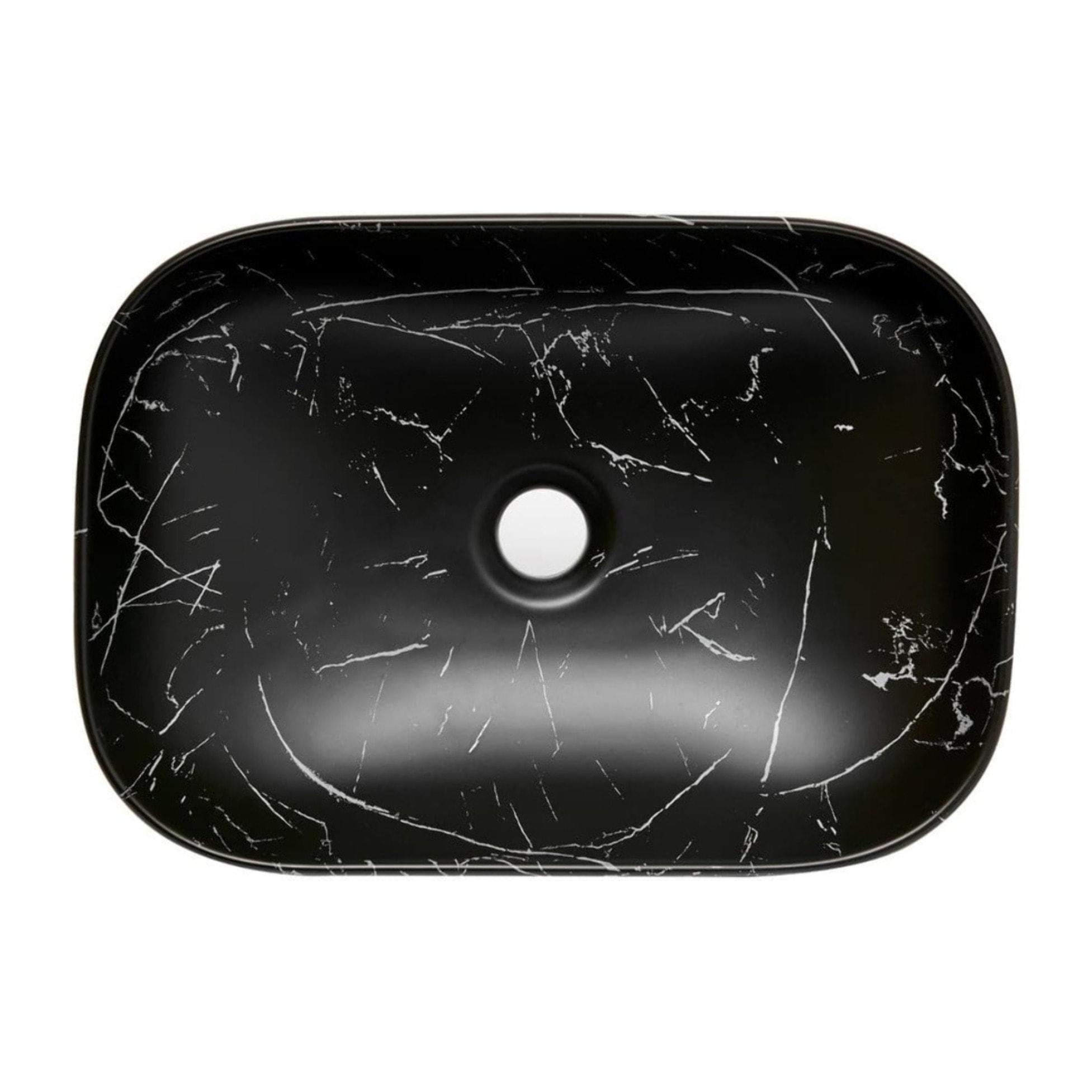Vasque à poser 45,5 x 32,5 x 13,5 cm sans trop-plein marbre noir mat Infinitio SAT (SATINF4532MRBKM)