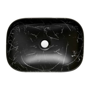 Vasque à poser 45,5 x 32,5 x 13,5 cm sans trop-plein marbre noir mat Infinitio SAT (SATINF4532MRBKM)