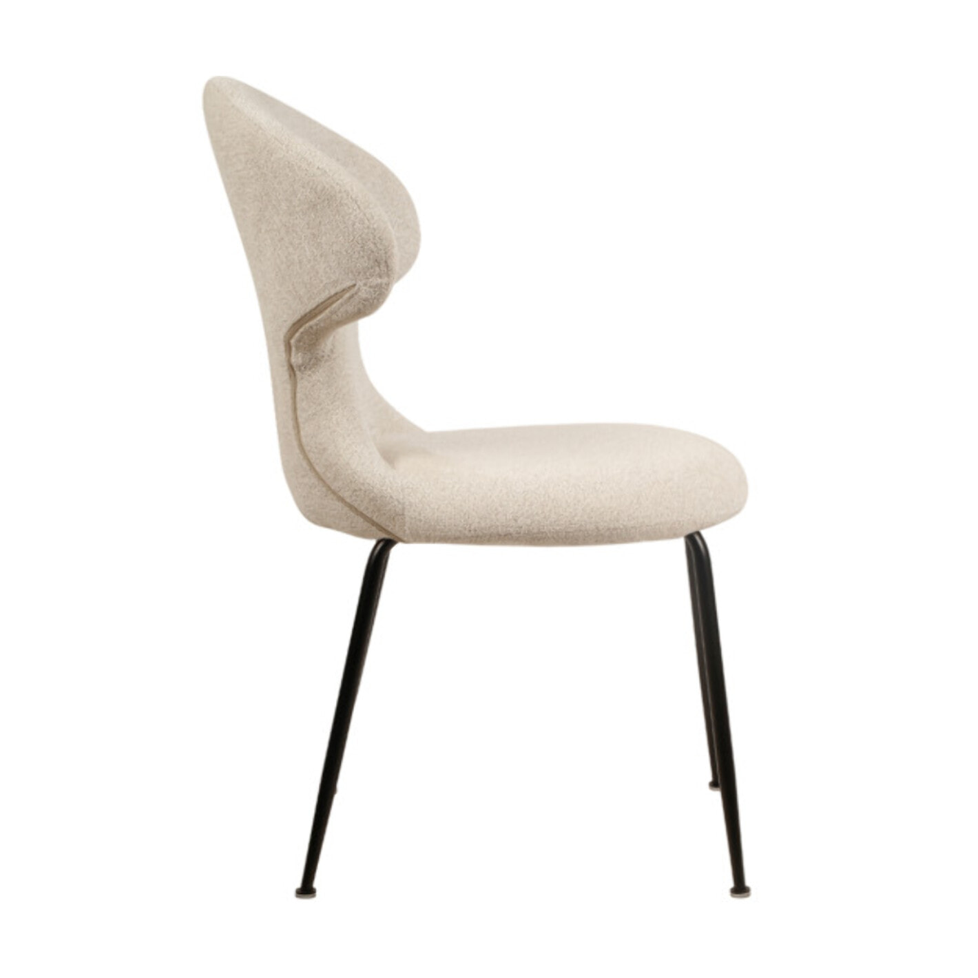 Chaise en tissu doux avec piètement en métal noir - SILVIO