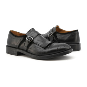 Zapatos Monkstrapa para Hombre - Duca di Morrone Samuele Leather Black