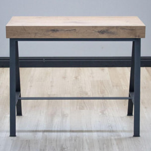 Consolle allungabile 90x40/300 cm Banco Premium Quercia Natura telaio Antracite