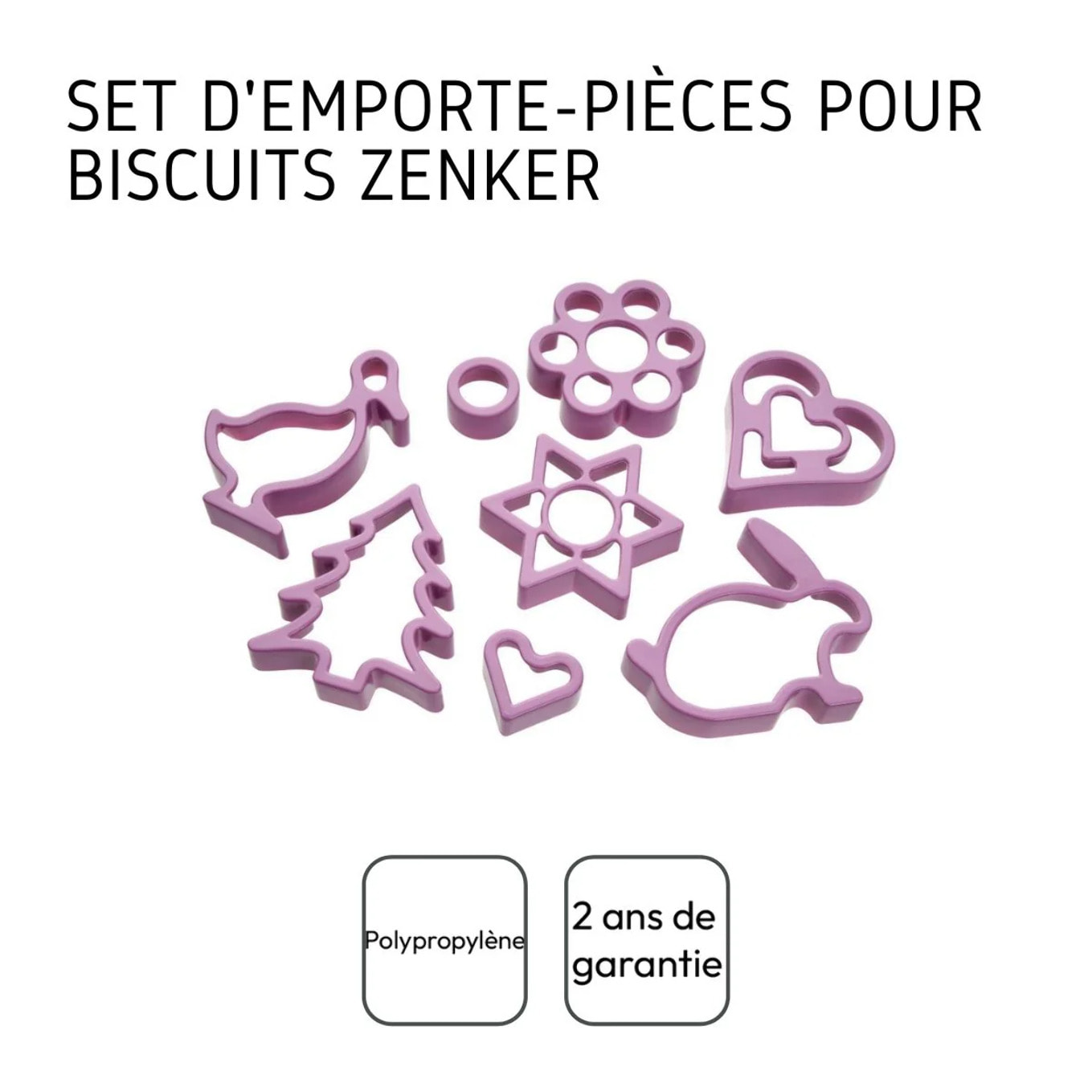 Lot de 8 emporte-pièces pour biscuits Linzer Zenker Sweet Sensation