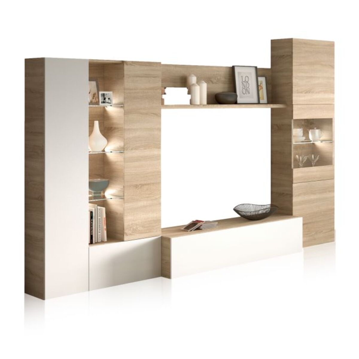 Salón Vinter Leds Blanco - Roble