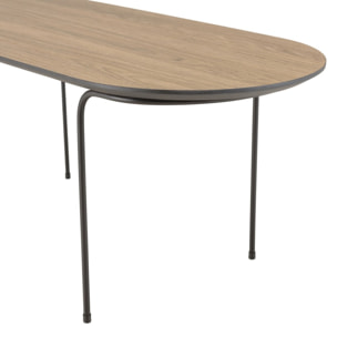 JULIA - Table basse rect. angles arrondis 100x40cm mocha pieds métal
