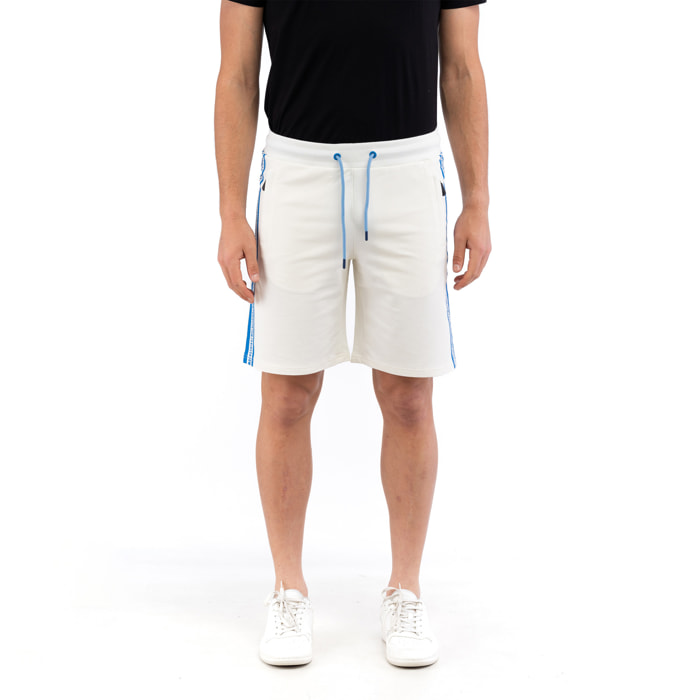 BIKKEMBERGS bermuda uomo white,mediterranian blue