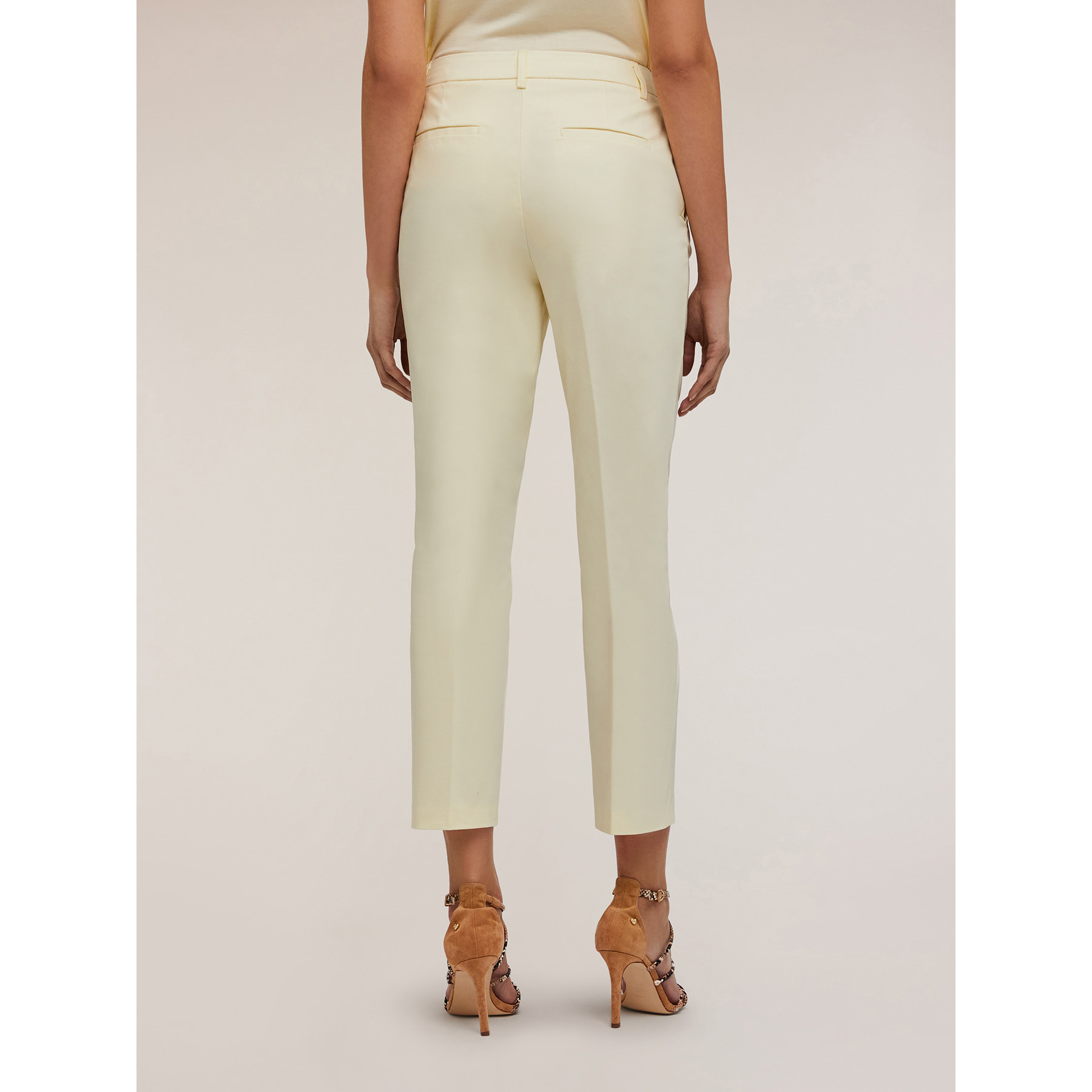 Motivi - Pantalón regular de tejido técnico - Amarillo