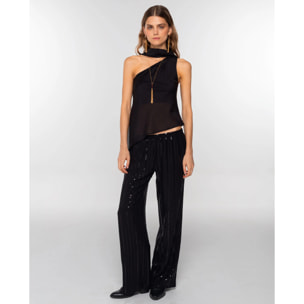 Pantalón fluido de mujer con lentejuelas