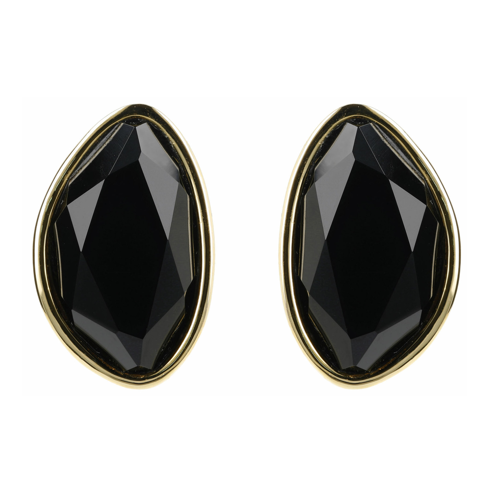 Orecchini a Lobo con Pietra Naturale Onice Nero