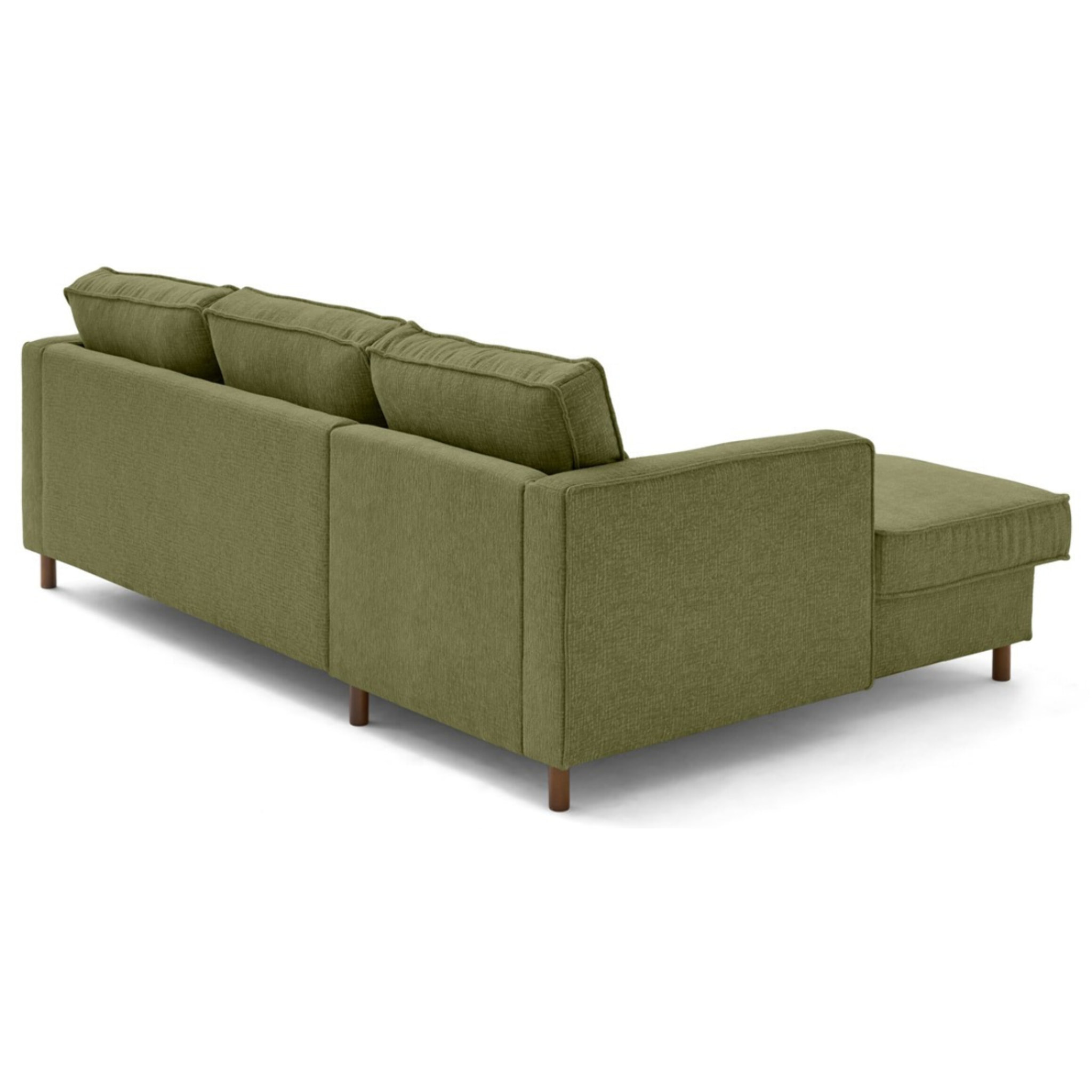 Jake - canapé d'angle gauche 4 places convertible avec coffre en tissu velours relief - Vert