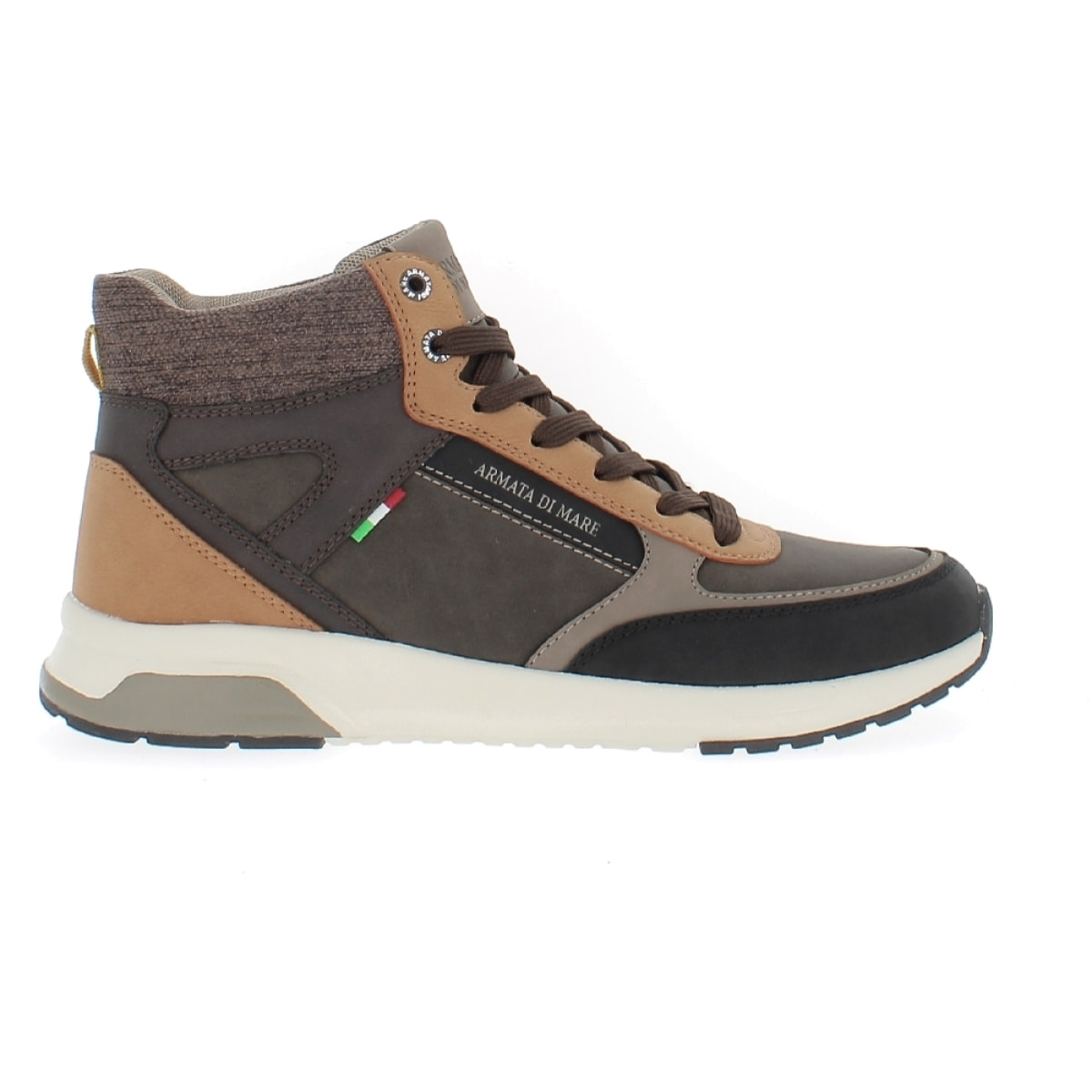 Armata di Mare Scarpe Uomo Stivaletti Casual Stringati con Soletta Rimovibile in Memory Foam AMU W23N417 Dk Brown