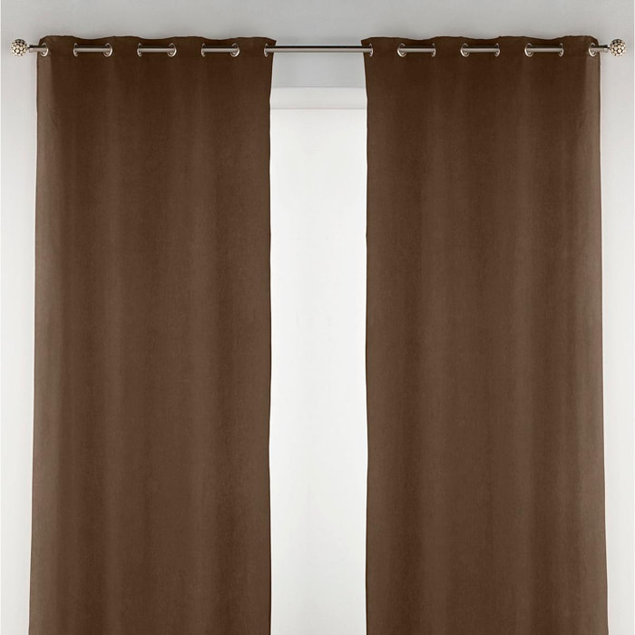 Cortina de terciopelo con ojales taupe 140x270 cm - la unidad -