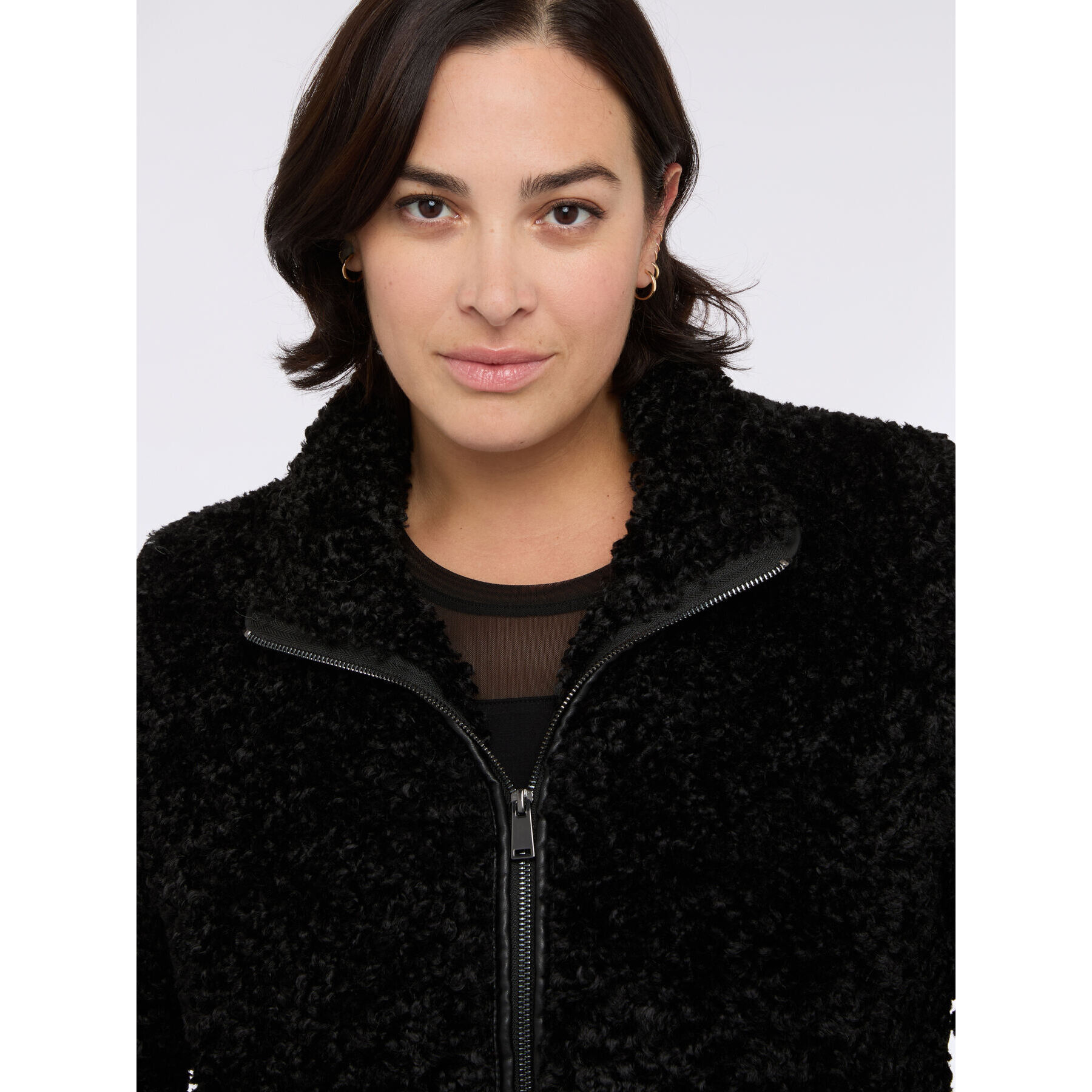 Fiorella Rubino - Giacca teddy con zip - Nero