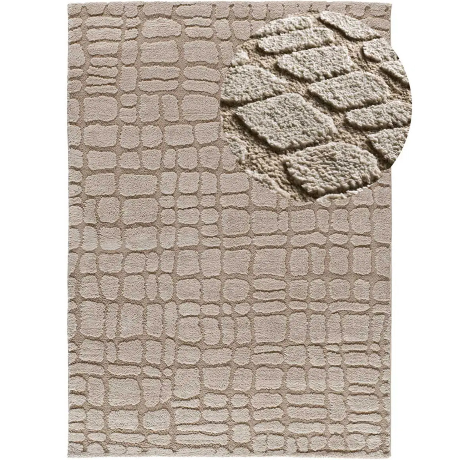 JUNO Alfombra geométrica con relieve piedra, varias medidas disponibles.