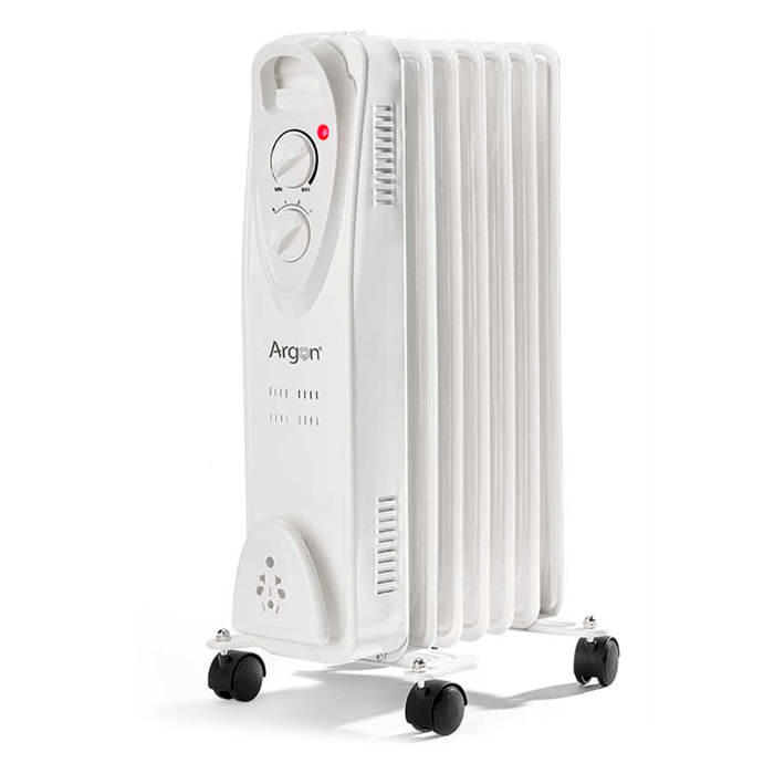 Radiador con 7 elementos, 1500W de potencia y 3 programas de calefacción.