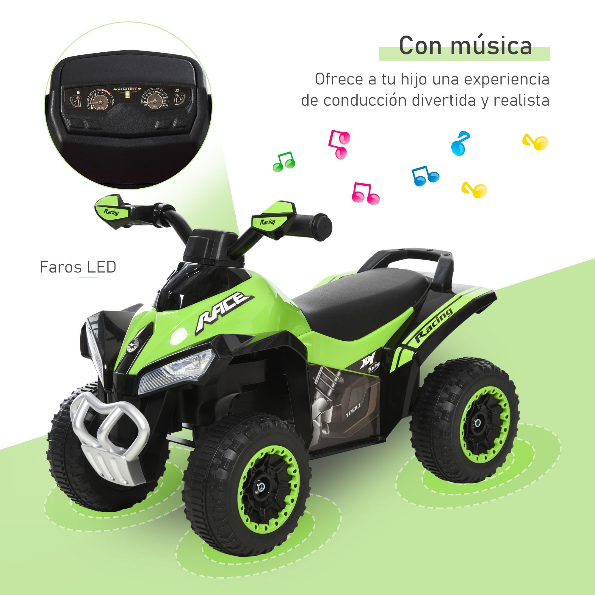 Quad Correpasillos para Niños +18 Meses con Luces y Música 67,5x38x44cm Verde