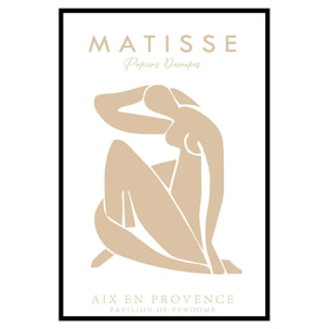 Affiche encadrée silhouette féminine matisse Affiche + cadre en métal - Noir