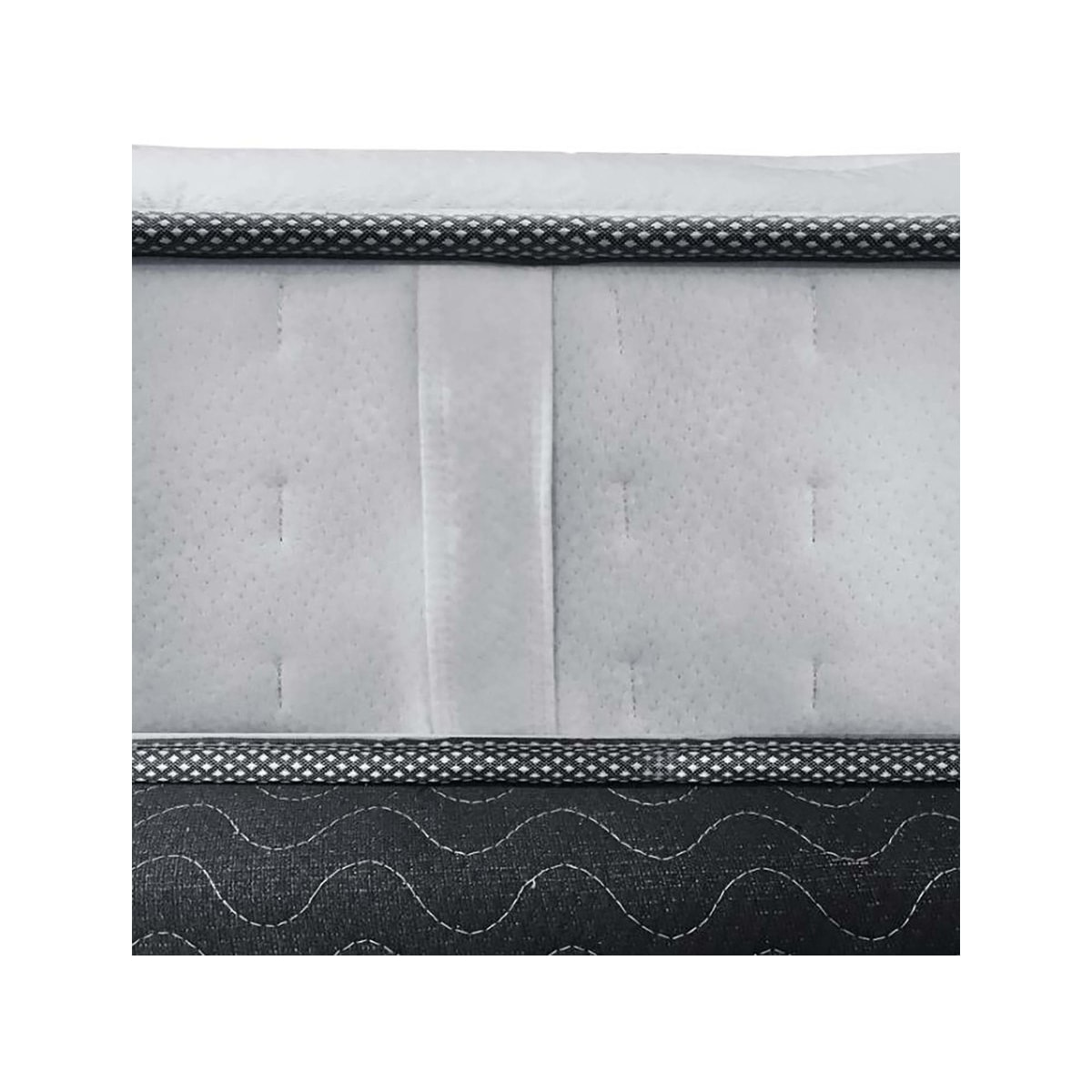 Matelas ressorts et à mémoire de forme "Josey" - 90 x 190 x 25 cm - Blanc / Gris