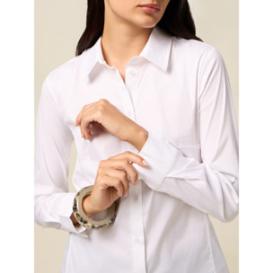 Oltre - Camicia basic in popeline - Bianco