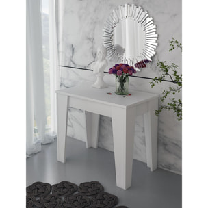 Consolle Allungabile Moderna Tavolo Estensibile Da 54 A 306 cm Con 6 Allunghe Ideale Per 14 posti Salvaspazio Guide In Metallo Design Per Soggiorno Salotto Cucina Ingresso Bianco