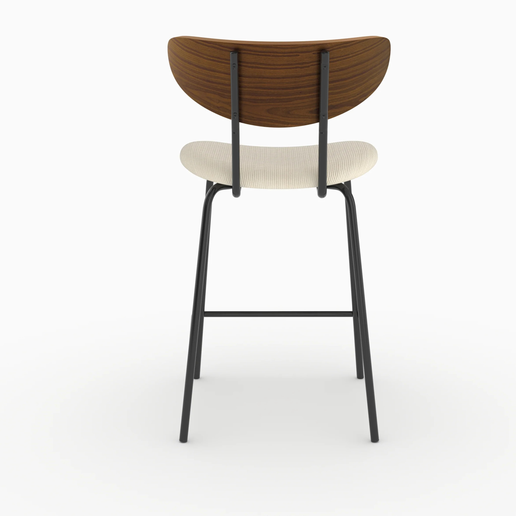 Lot de 2 chaises pour îlot central, velours côtelé blanc crème 64.5 cm - Jade