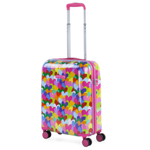 Maleta Cabina Y Neceser Agatha Ruiz De La Prada Corazones Fucsia