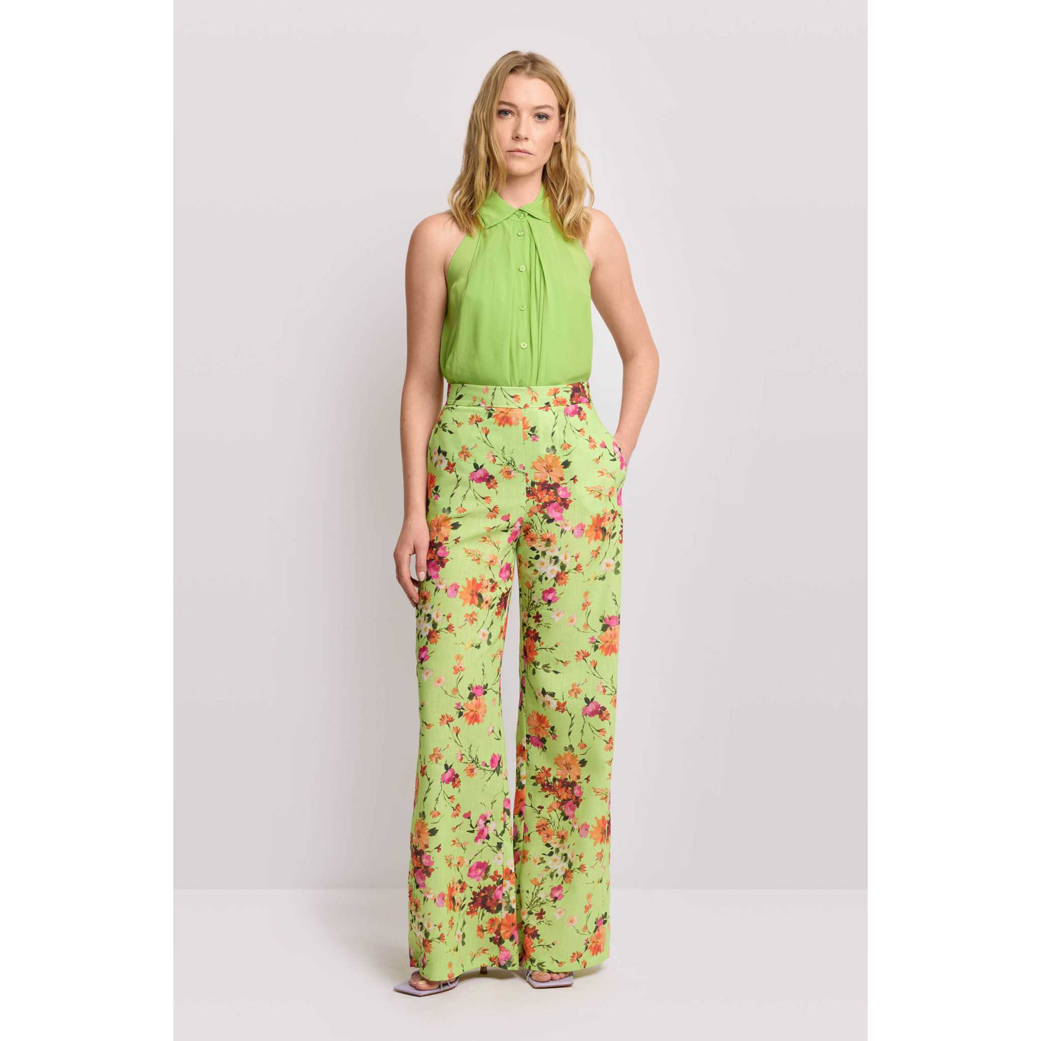 Kocca - Pantaloni con stampa floreale Donna, Fantasia floreale