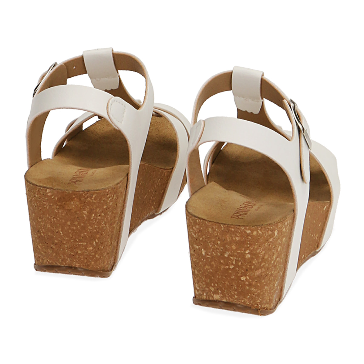 Sandali bianchi, zeppa fussbett 5,5 cm