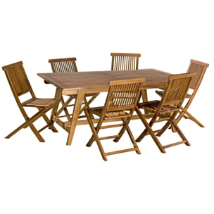 MAEVA - Salon de jardin en bois teck huilé 8/10 personnes MAEVA