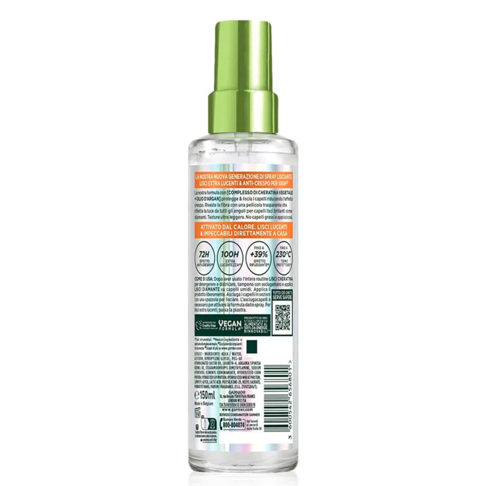 Spray Protettivo per Capelli Lisci Fructis Diamante 100h Extra Lucenti Protegge e Liscia i Capelli 150ml