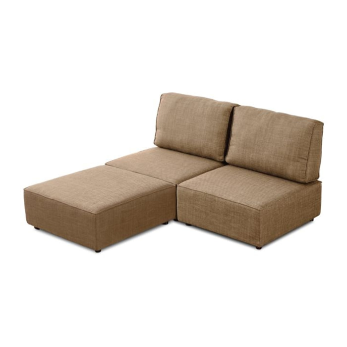 Sofá modular con chaiselongue 2 plazas Cubiq Beige