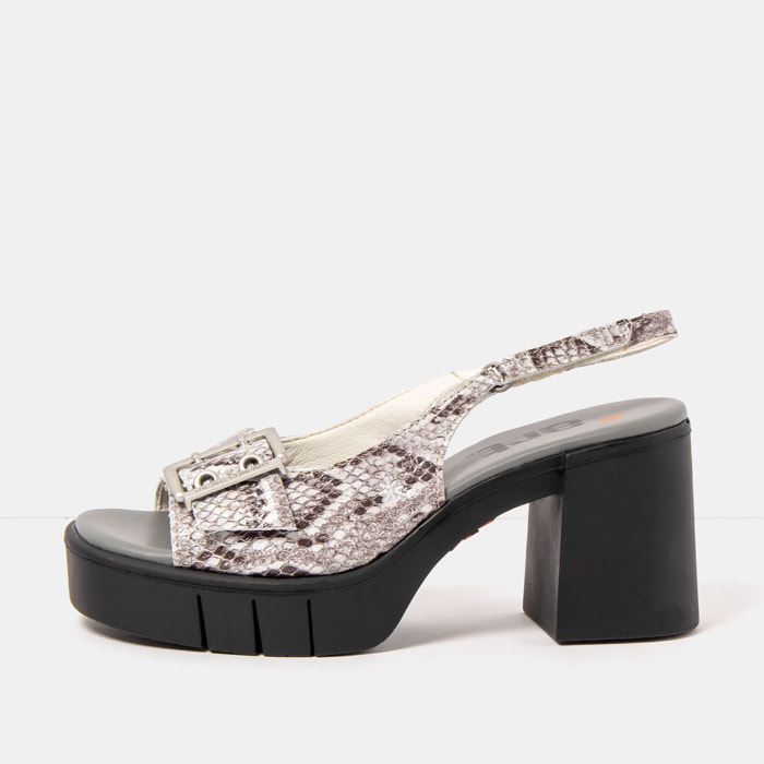 Sandalias con tacón 1994 SNAKE WHITE/ EIVISSA color White