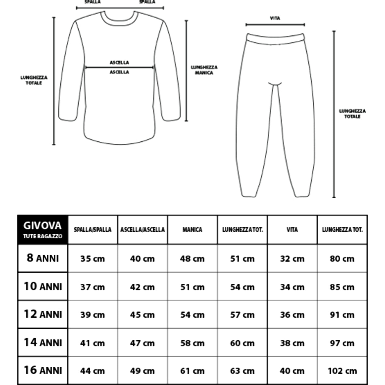 Tuta Ragazza GIVOVA Cotone Leggero Primavera 8/16 Anni