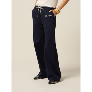 Oltre - Joggers a palazzo in jersey - Blu