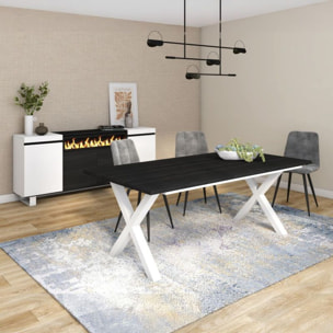 Mesa de comedor Oana 200 Negro Blanco