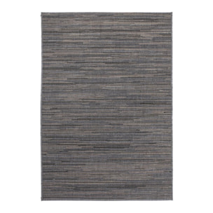 tapis entrée 80x150 tissé gris et marron rectangle motif faux uni SUSA 1