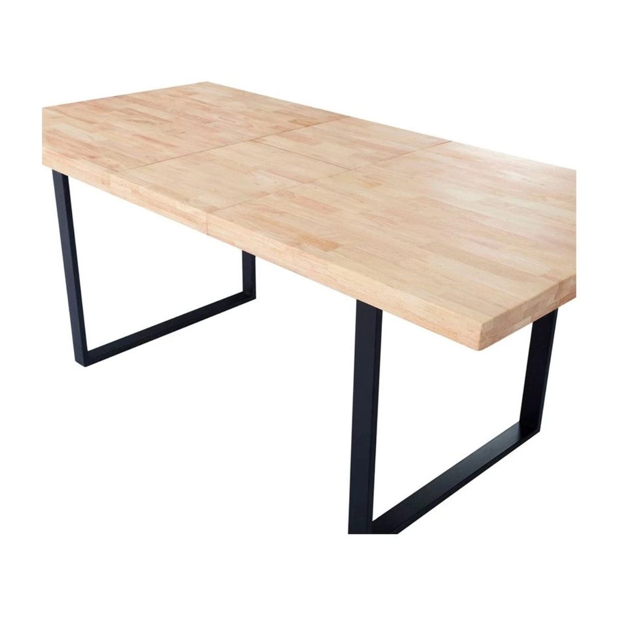 Mesa de comedor extensible Natural Roble salvaje - Negro