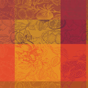 Serviette pur coton motif jacquard orange rouge Mille senteurs epices